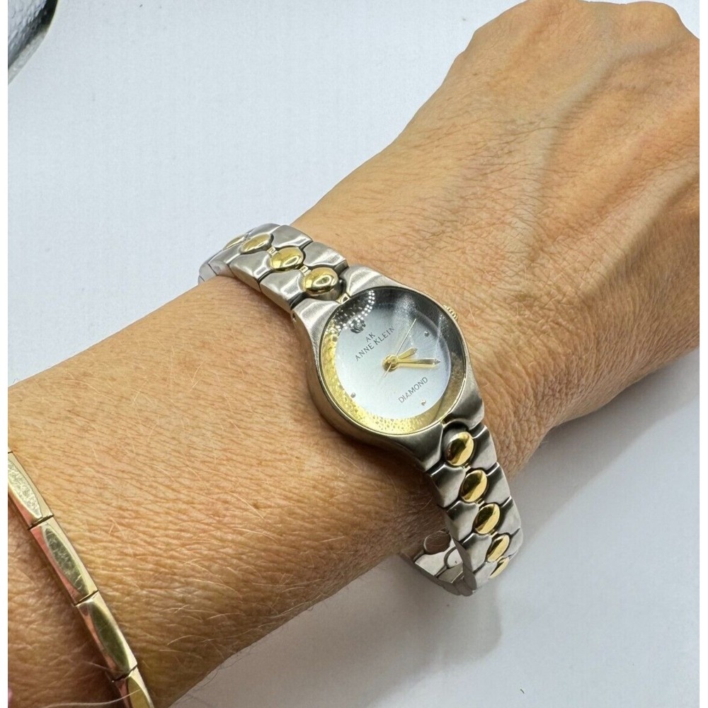 Anne Klein Genuine Diamond Accent Two-Tone Watch 10/4863 763H/2 Metal Small New